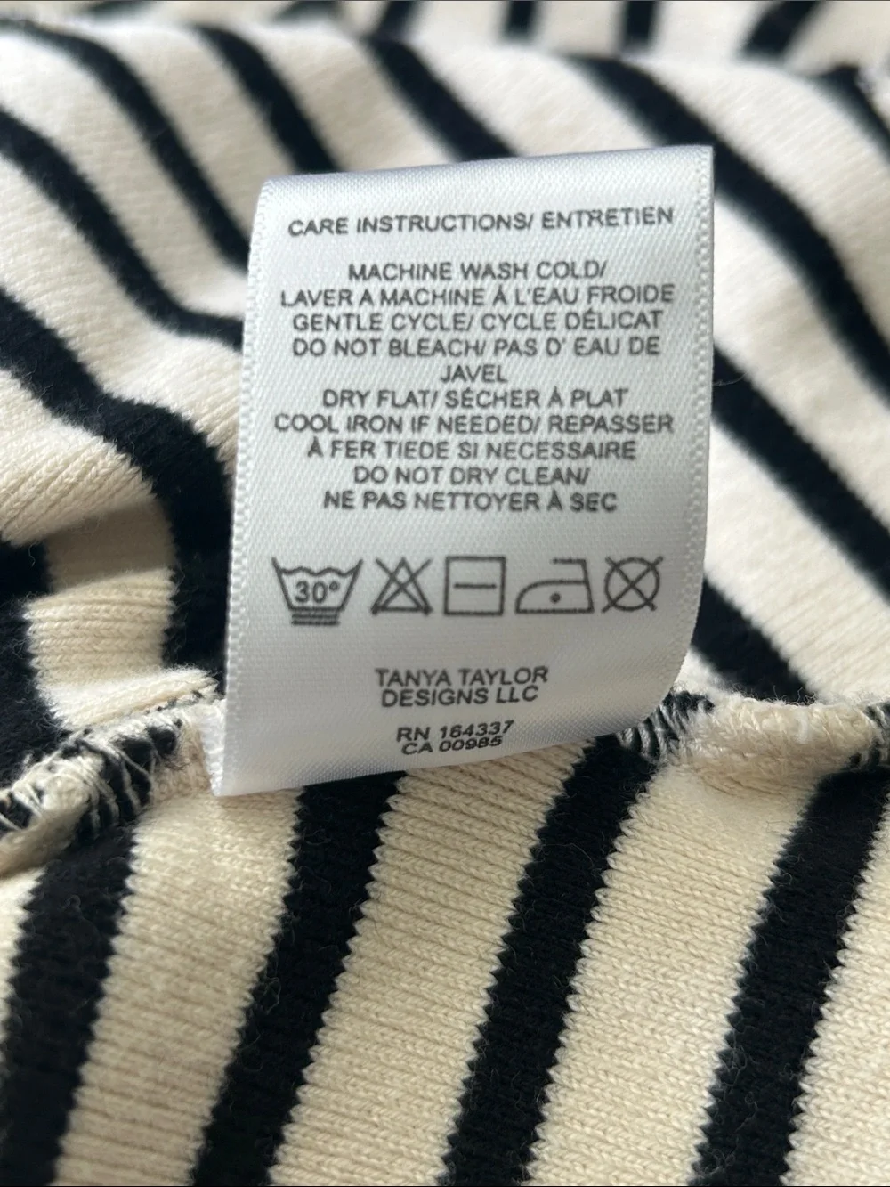 Tanya Taylor Carlita Top Cream and Black Striped Knit - Picture 9 of 11